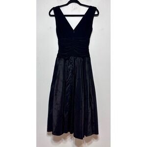 Y2K SL Fashions Whimsigoth‎ V-Neck Midi Dress Set Black Size 6 Fairy Grunge